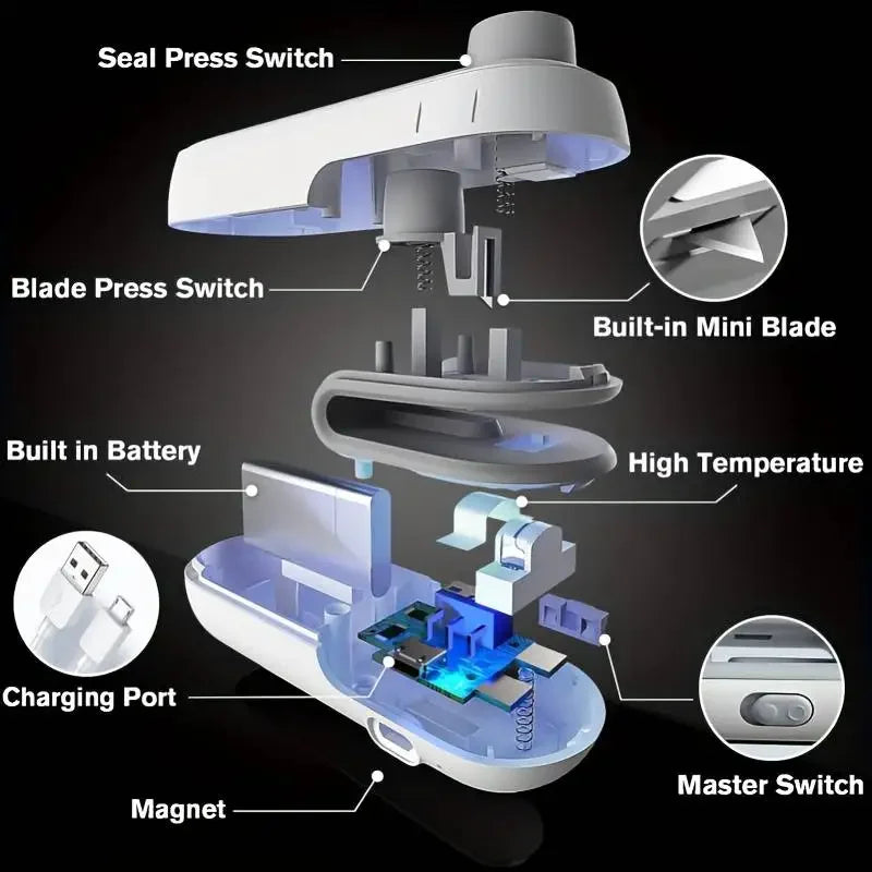 Portable Mini Sealer For Snacks Rechargeable Vacuum Sealer Snacks plastic bag heat sealer